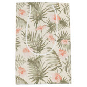 Tropical Hisbiscus Palm Tree Muster Mittlere Geschenktüte (Vorderseite)