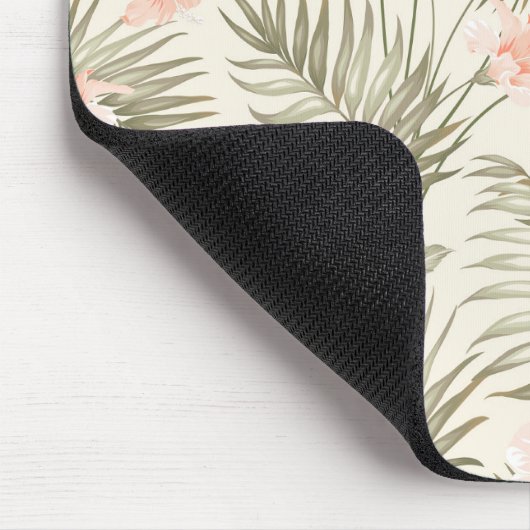 Tropical Hisbiscus Palm Tree Muster Mousepad (Ecke)