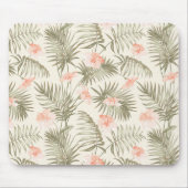 Tropical Hisbiscus Palm Tree Muster Mousepad (Vorne)