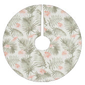 Tropical Hisbiscus Palm Tree Muster Polyester Weihnachtsbaumdecke (Vorderseite)