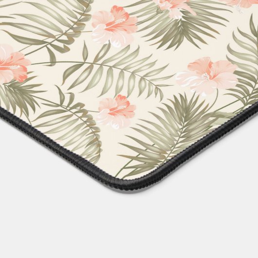 Tropical Hisbiscus Palm Tree Muster Schreibtischunterlage (Ecke)