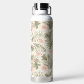 Tropical Hisbiscus Palm Tree Muster Trinkflasche (Rückseite)