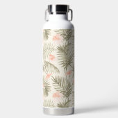 Tropical Hisbiscus Palm Tree Muster Trinkflasche (Vorderseite)