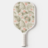 Tropical Hisbiscus Palm Tree Pattern Pickleball Schläger (Rückseite)