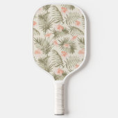 Tropical Hisbiscus Palm Tree Pattern Pickleball Schläger (Vorderseite)