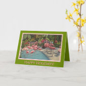 Tropical Holiday Flamingo Karte (Gelbe Blume)