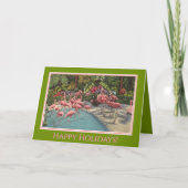 Tropical Holiday Flamingo Karte (Vorderseite)
