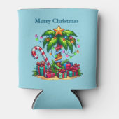 Tropical Holiday Palm Tree Frohe Weihnachten Dosenkühler (Vorderseite)