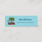 Tropical Holiday Palm Tree Frohe Weihnachten Mini Visitenkarte (Vorderseite)