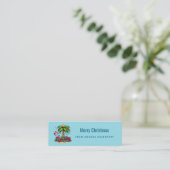 Tropical Holiday Palm Tree Frohe Weihnachten Mini Visitenkarte (Stehend Vorderseite)