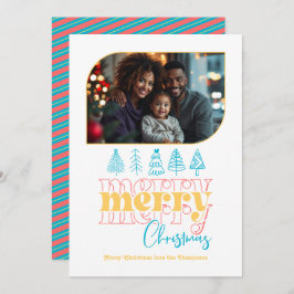 Tropical Holiday Retro Doodle Weihnachtsfeiertag F Feiertagskarte