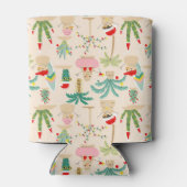 Tropical Holiday Vibes Christmas Pattern Dosenkühler (Rückseite)