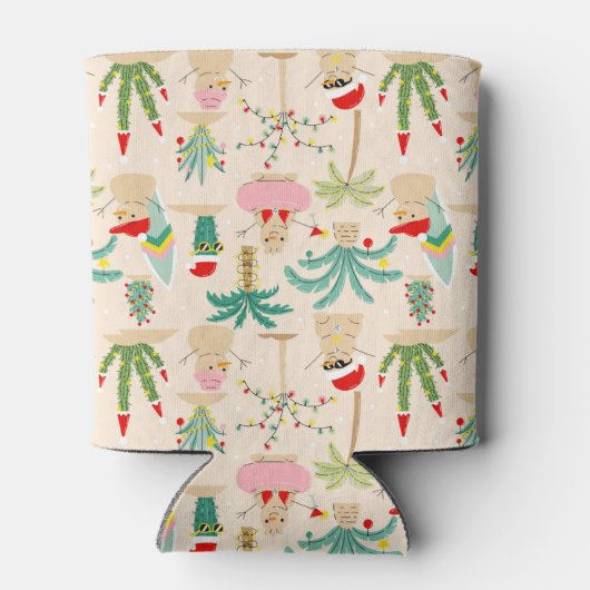 Tropical Holiday Vibes Christmas Pattern Dosenkühler (Rückseite)