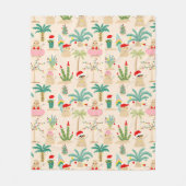 Tropical Holiday Vibes Christmas Pattern Fleecedecke (Vorderseite)