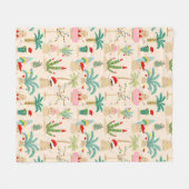 Tropical Holiday Vibes Christmas Pattern Fleecedecke (Vorderseite (Horizontal))