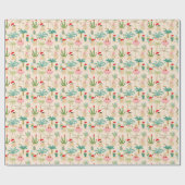 Tropical Holiday Vibes Christmas Pattern Geschenkpapier (Flach)