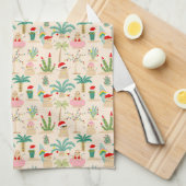 Tropical Holiday Vibes Christmas Pattern Geschirrtuch (Viertel Falte)