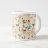 Tropical Holiday Vibes Christmas Pattern Jumbo-Tasse (Vorderseite Rechts)