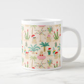 Tropical Holiday Vibes Christmas Pattern Jumbo-Tasse (Rechts)