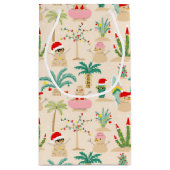 Tropical Holiday Vibes Christmas Pattern Kleine Geschenktüte (Rückseite)