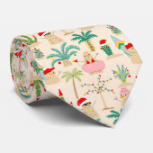 Tropical Holiday Vibes Christmas Pattern Krawatte (Gerollt)