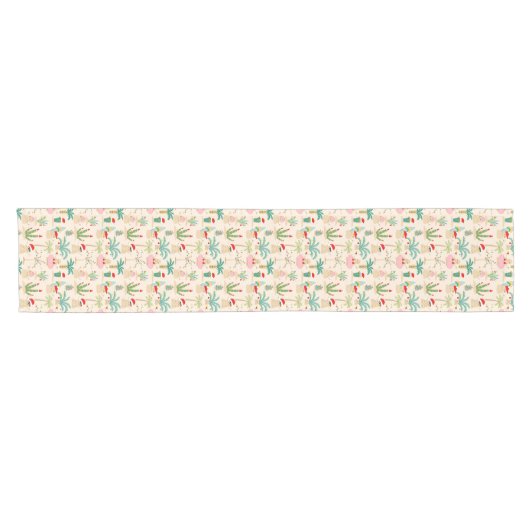 Tropical Holiday Vibes Christmas Pattern Kurzer Tischläufer (Horizontal)
