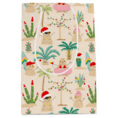 Tropical Holiday Vibes Christmas Pattern Mittlere Geschenktüte (Vorderseite)