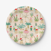 Tropical Holiday Vibes Christmas Pattern Pappteller (Vorderseite)