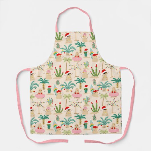 Tropical Holiday Vibes Christmas Pattern Schürze (Vorderseite)