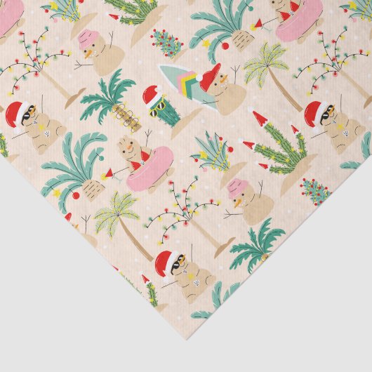 Tropical Holiday Vibes Christmas Pattern Seidenpapier (Ausschnitt)