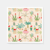 Tropical Holiday Vibes Christmas Pattern Serviette (Vorderseite)
