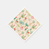 Tropical Holiday Vibes Christmas Pattern Serviette (Ecke)