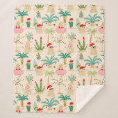 Tropical Holiday Vibes Christmas Pattern Sherpadecke (Vorderseite)