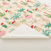 Tropical Holiday Vibes Christmas Pattern Sherpadecke (3/4)