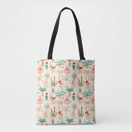 Tropical Holiday Vibes Christmas Pattern Tasche (Vorderseite)
