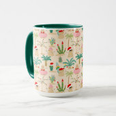 Tropical Holiday Vibes Christmas Pattern Tasse (Vorderseite Links)