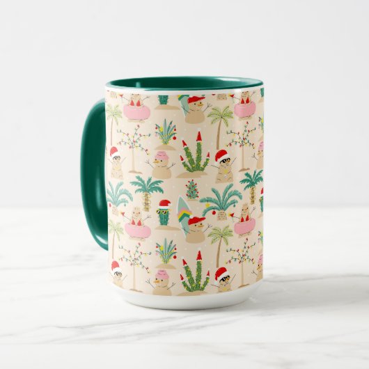Tropical Holiday Vibes Christmas Pattern Tasse (Vorderseite Links)