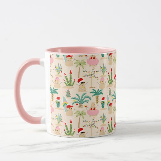 Tropical Holiday Vibes Christmas Pattern Tasse (Links)