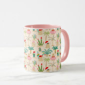 Tropical Holiday Vibes Christmas Pattern Tasse (VorderseiteRechts)