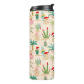 Tropical Holiday Vibes Christmas Pattern Thermosbecher (Nach links gedreht)
