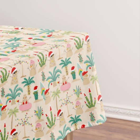 Tropical Holiday Vibes Christmas Pattern Tischdecke (Beispiel)