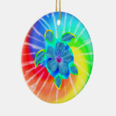 Tropical Honu Turtle und Hibiskus Keramikornament (Rechts)