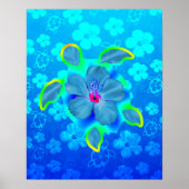 Tropical Honu Turtle und Hibiskus Poster (Vorne)
