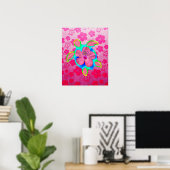 Tropical Honu Turtle und Hibiskus Poster (Heimbüro)