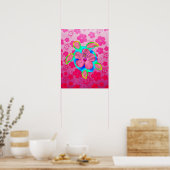 Tropical Honu Turtle und Hibiskus Poster (Küche)
