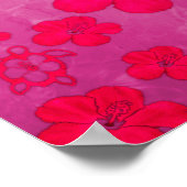 Tropical Honu Turtle und Hibiskus Poster (Ecke)