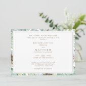 Tropical Horizontal Gold White Wedding Einladung (Stehend Vorderseite)