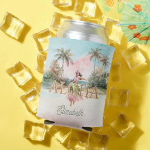 Tropical Hula Girl Aloha Hawaii Custom kann kühler Dosenkühler