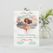 Tropical Hula Girl Birthday Party Einladung (Stehend Vorderseite)