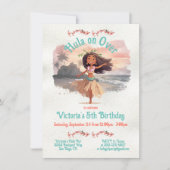 Tropical Hula Girl Birthday Party Einladung (Vorderseite)